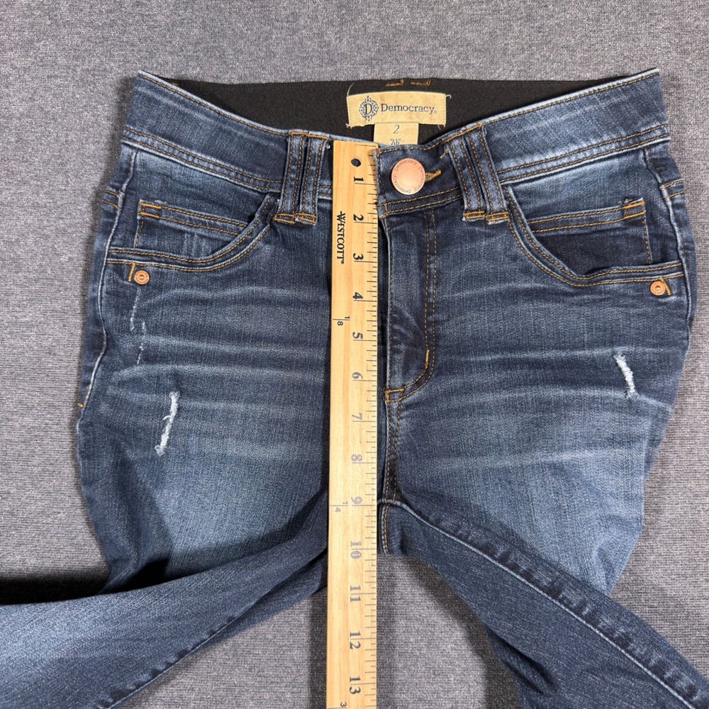Democracy Jeans Womens 2 Blue Ab Solution Flare Bootcut Mid Rise Stretch Denim - Picture 6 of 9